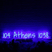 104 Athens 1038 Blue Neon Sign