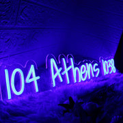 104 Athens 1038 Blue Neon Sign