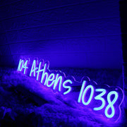 104 Athens 1038 Blue Neon Sign