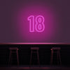 18 Neon Number Neon Sign