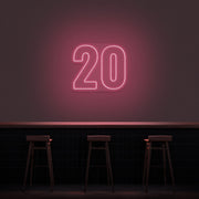 20 Neon Number Neon Sign