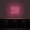 20 Neon Number Neon Sign