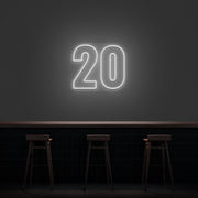 20 Neon Number Neon Sign