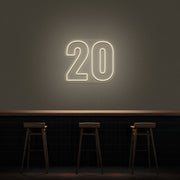 20 Neon Number Neon Sign