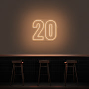 20 Neon Number Neon Sign