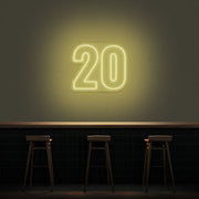 20 Neon Number Neon Sign