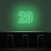 20 Neon Number Neon Sign