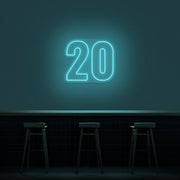 20 Neon Number Neon Sign