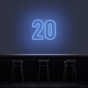 20 Neon Number Neon Sign