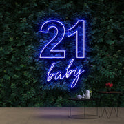 21 Baby Birthday Neon Sign