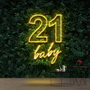 21 Baby Birthday Neon Sign