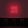 21 Neon Number Neon Sign