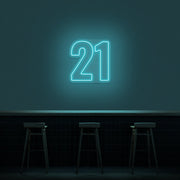 21 Neon Number Neon Sign