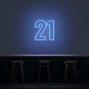 21 Neon Number Neon Sign