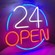 24 Hours Open Neon Sign