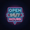 247 Open Hours Neon Sign