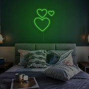 3 Hearts Together Neon Sign