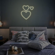 3 Hearts Together Neon Sign