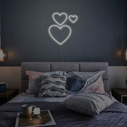 3 Hearts Together Neon Sign