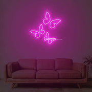 3 Sizes Butterflies On One Board Girls Room Aesthetic Neon Sign