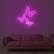 3 Sizes Butterflies On One Board Girls Room Aesthetic Neon Sign