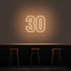 30 Neon Number Neon Sign