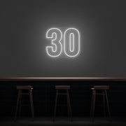 30 Neon Number Neon Sign