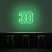 30 Neon Number Neon Sign