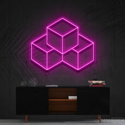 3D Cubes Neon Sign