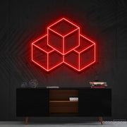 3D Cubes Neon Sign