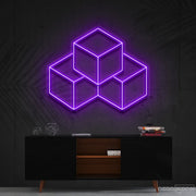 3D Cubes Neon Sign