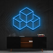 3D Cubes Neon Sign