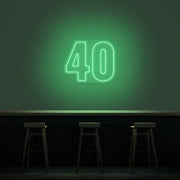 40 Neon Number Neon Sign