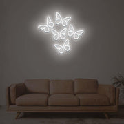 5 Butterflies On One Board Neon Sign