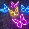 5 Butterflies On One Board Neon Sign