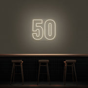 50 Neon Number Neon Sign