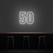 50 Neon Number Neon Sign