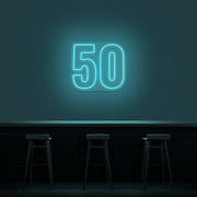 50 Neon Number Neon Sign