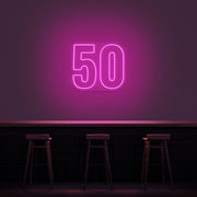 50 Neon Number Neon Sign