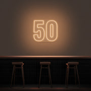 50 Neon Number Neon Sign