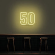 50 Neon Number Neon Sign