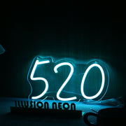 520 Blue Neon Sign