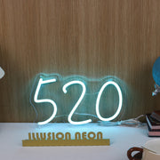 520 Blue Neon Sign