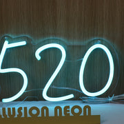 520 Blue Neon Sign