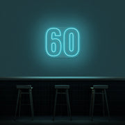 60 Neon Number Neon Sign