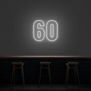 60 Neon Number Neon Sign