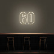 60 Neon Number Neon Sign