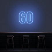 60 Neon Number Neon Sign