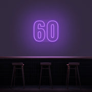 60 Neon Number Neon Sign