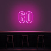 60 Neon Number Neon Sign